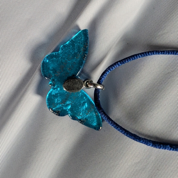 Blue Butterfly Pendant Necklace (New) - Picture 6 of 7